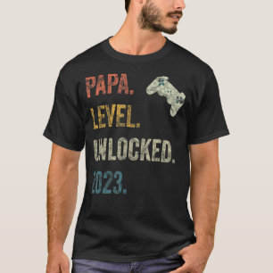 Camiseta Hombres Nivel Papa Desbloqueado 2023 Embarazo de g
