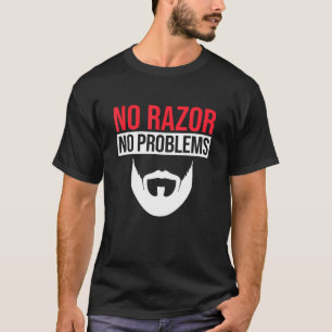 Camiseta Hombres No Razor No Problemas Barba De Marido Con 