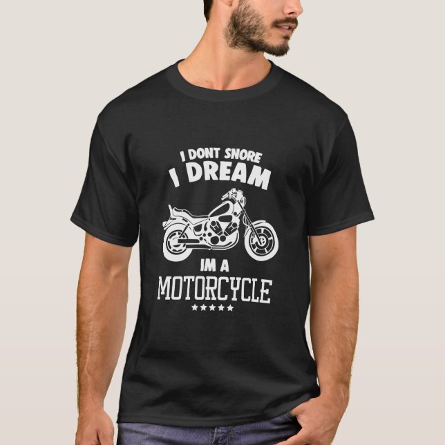 Camiseta Hombres, no ronco. Sueño Ima Motocicleta Tshirt Fu (Anverso)
