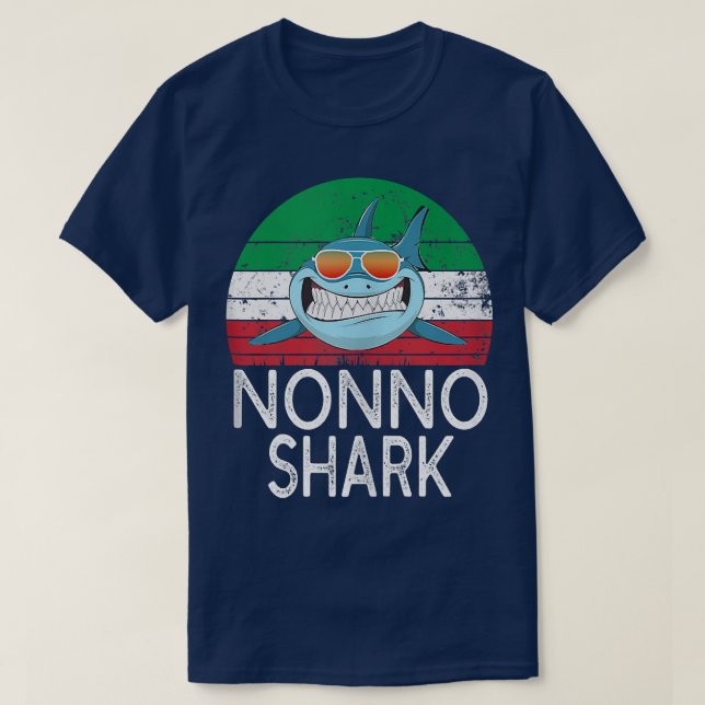 Camiseta Hombres no tiburones Abuelo italiano Gracioso Tan (Diseño del anverso)