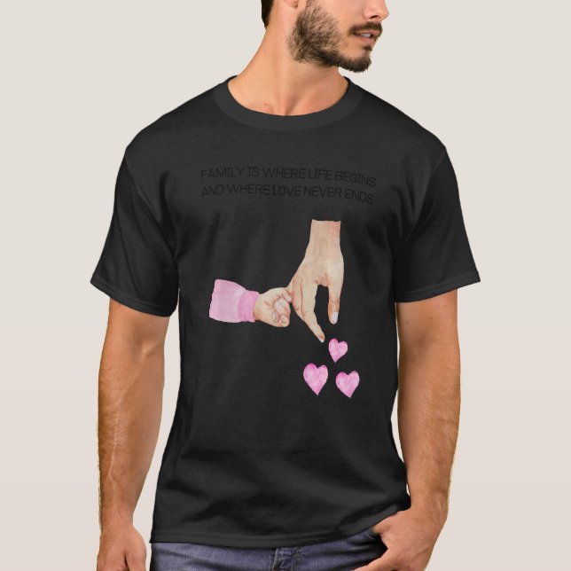 Camiseta Hombres, Nuevo Padre Y Hija Con Las Manos De Un Be (Anverso)