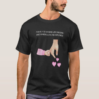 Camiseta Hombres, Nuevo Padre Y Hija Con Las Manos De Un Be