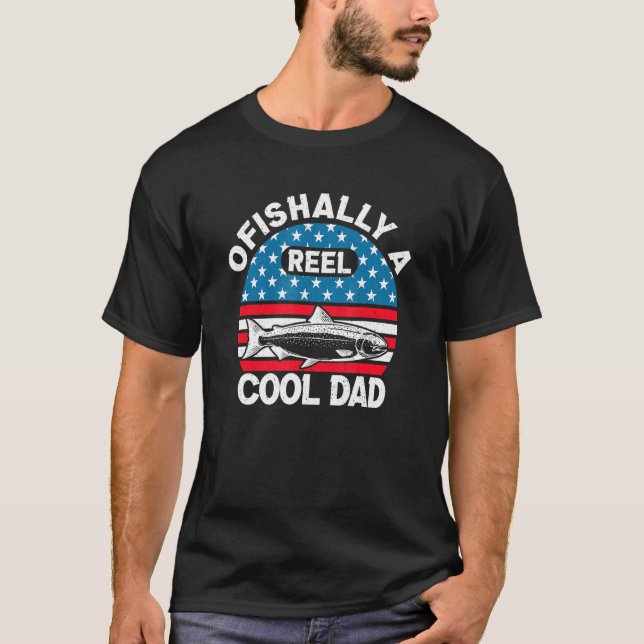 Camiseta Hombres Ofishan Un Reel Guay Papá Pescando 4 (Anverso)