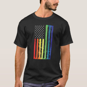 Camiseta Hombres Orgullo Gay Bandera Estadounidense Lgbtq M