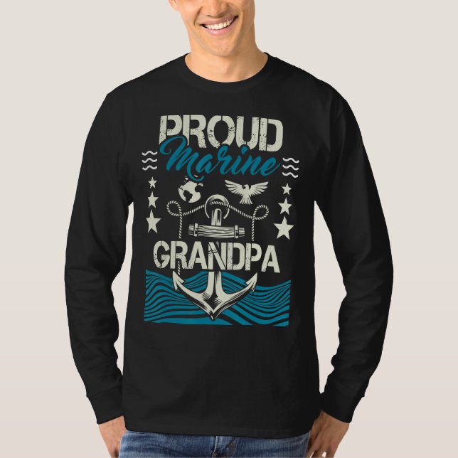 Camiseta Hombres Orgulloso Abuelo Marina Abuelo Papa Pops (Anverso)