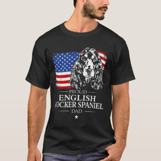 Camiseta Hombres Orgulloso Cocker Inglés Spaniel Dad Americ