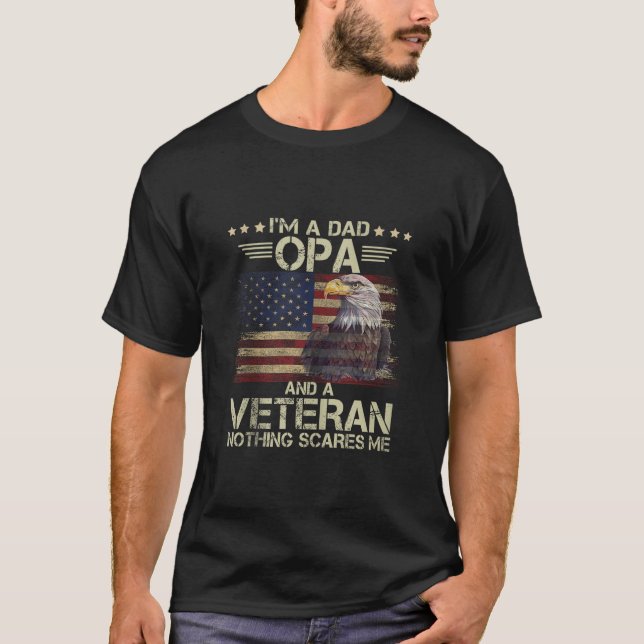 Camiseta Hombres Orgullosos Águila Soy Papá OPA Veterana Ba (Anverso)