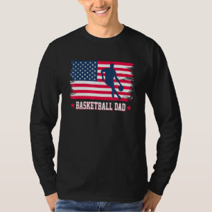 Camiseta Hombres Orgullosos Baloncesto Papá Bandera Norteam