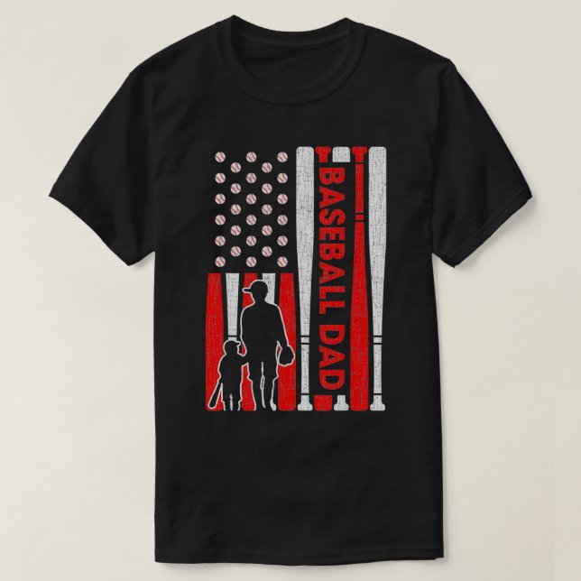 Camiseta Hombres Orgullosos De Béisbol Papá Bandera Estadou (Diseño del anverso)