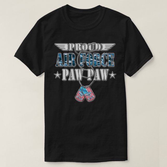 Camiseta Hombres Orgullosos de la Fuerza Aérea Paw US Bande (Diseño del anverso)