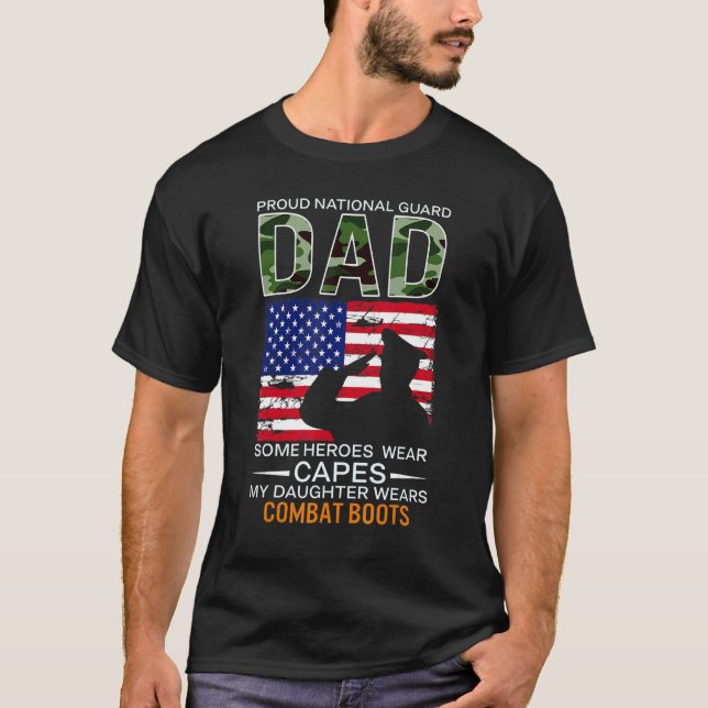 Camiseta Hombres Orgullosos De La Guardia Nacional Papá Mi  (Anverso)