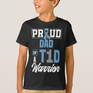 Camiseta Hombres Orgullosos De Papá De Un Guerrero Del T1d