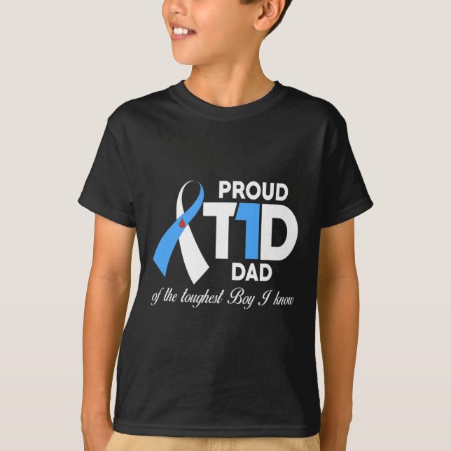 Camiseta Hombres Orgullosos De T1D Papá De Hijo Diabetes Se (Anverso)