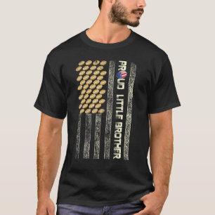 Camiseta Hombres Orgullosos Hermanito Americano Bandera Fút
