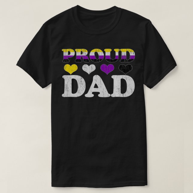 Camiseta Hombres Orgullosos papá Bandera del Orgullo No bin (Diseño del anverso)