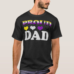 Camiseta Hombres Orgullosos papá Bandera del Orgullo No bin