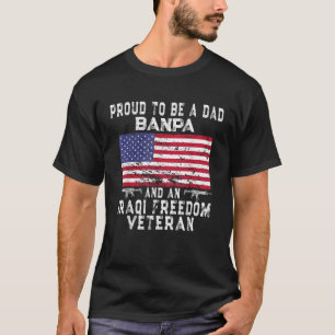 Camiseta Hombres Orgullosos Papá Banpa Iraquí Retro Veteran