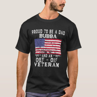 Camiseta Hombres Orgullosos Papá Bubba OEF Veterano Retro B