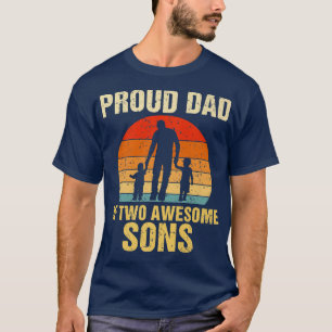 Camiseta Hombres Orgullosos Papá de Dos Hijos Sorprendentes