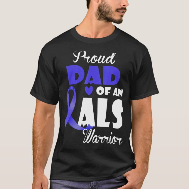 Camiseta Hombres Orgullosos Papá De La Familia Guerrera Als (Anverso)