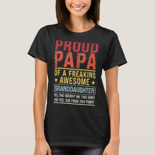 Camiseta Hombres Orgullosos Papá De La Nieta Papá Abuelo