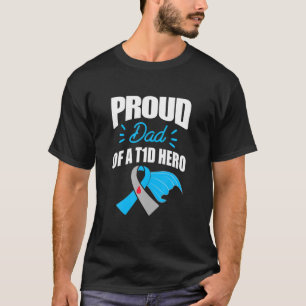 Camiseta Hombres Orgullosos Papá De Un Héroe De T1D Diabe