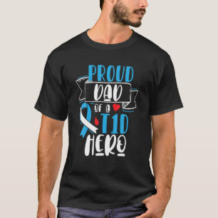 Camiseta Hombres Orgullosos Papá De Un Héroe De T1D Diabete