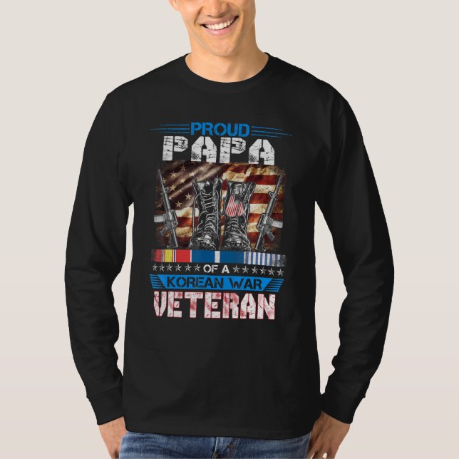 Camiseta Hombres Orgullosos Papá De Un Veterano De Guerra C (Anverso)
