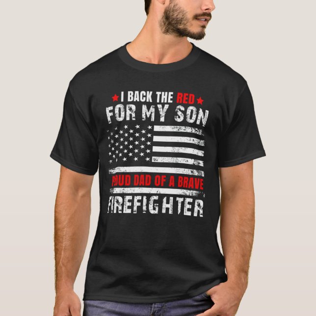 Camiseta Hombres Orgullosos Papá Del Hijo Del Bombero Yo Re (Anverso)