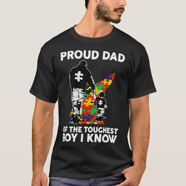 Camiseta Hombres Orgullosos Papá Del Niño Más Difícil Que C (Anverso)