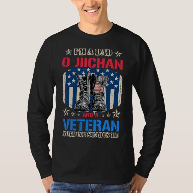 Camiseta Hombres Orgullosos Papá En Jiichan Y Veteranos Pad (Anverso)
