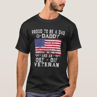 Camiseta Hombres Orgullosos Papá G Daddy OEF Veterano Retro
