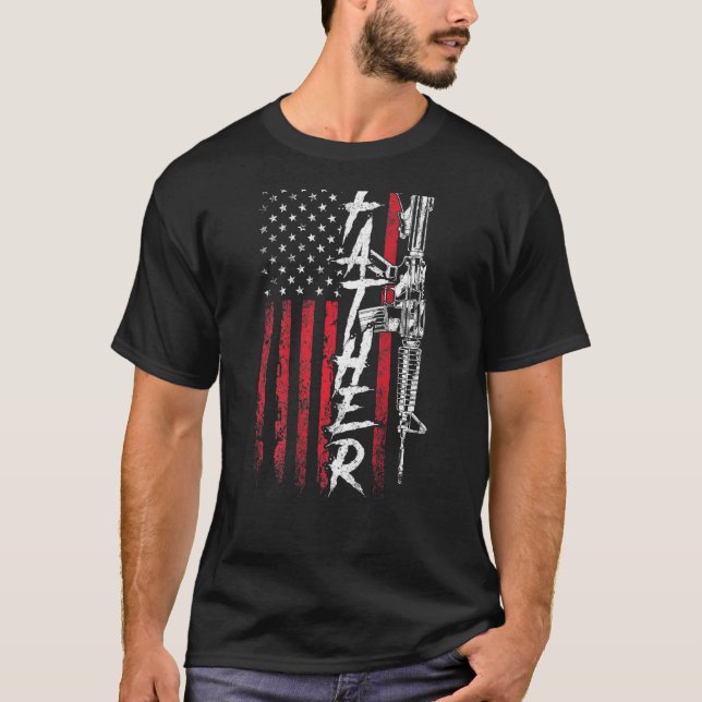 Camiseta Hombres Orgullosos Papá Padre Derechos De Armas Ar (Anverso)