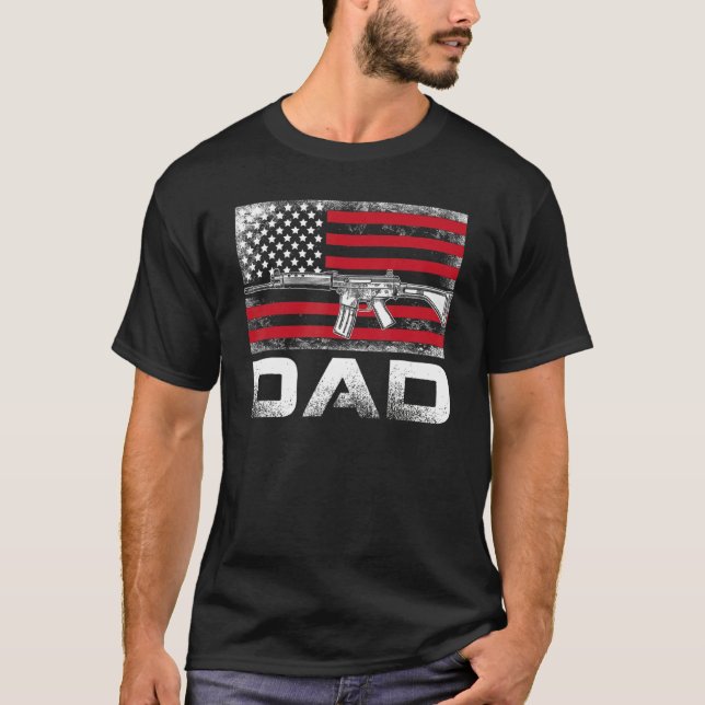 Camiseta Hombres Orgullosos Papá Papi Derechos De Las Pisto (Anverso)