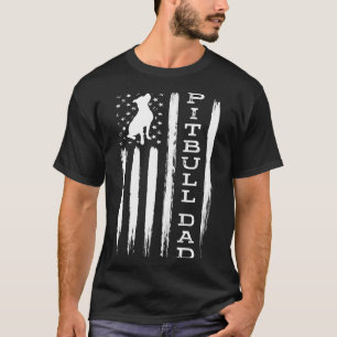 Camiseta Hombres Orgullosos Pitbull Dad America Bully Dog P