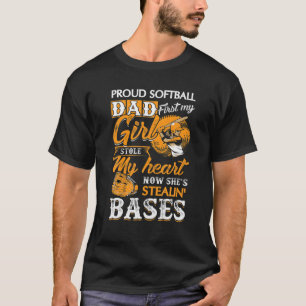 Camiseta Hombres Orgullosos Softball Papá Chica Me Robó El 