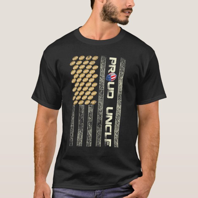 Camiseta Hombres Orgullosos Tío Americano Padre De Fútbol B (Anverso)