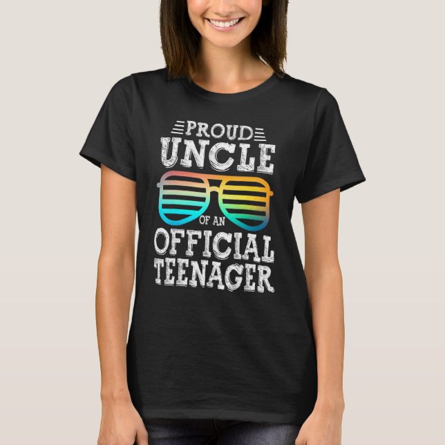 Camiseta Hombres Orgullosos Tío De Un Adolescente Partida D (Anverso)