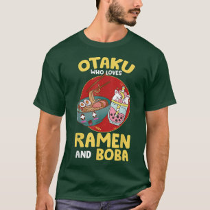 Camiseta Hombres Otaku que aman a Ramen y Boba - Burbuja Ot