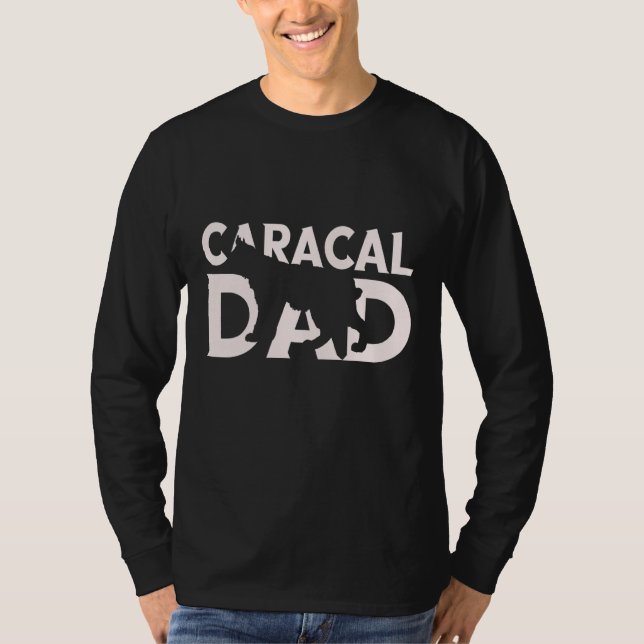 Camiseta Hombres Padre Caracal Padre Animal Gato Caracal Ly (Anverso)