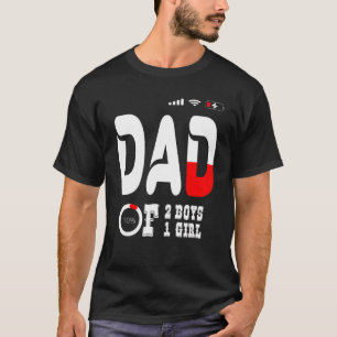 Camiseta Hombres Padre De 2 Niños 1 Chica Padre O Abuelo De