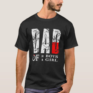 Camiseta Hombres Padre De 2 Niños 1 Chica Padre O Abuelo De