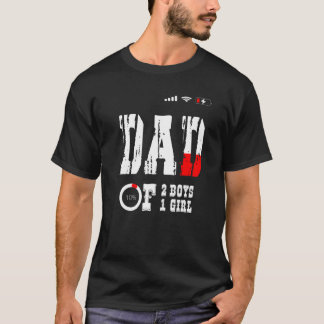 Camiseta Hombres Padre De 2 Niños 1 Chica Padre O Abuelo De