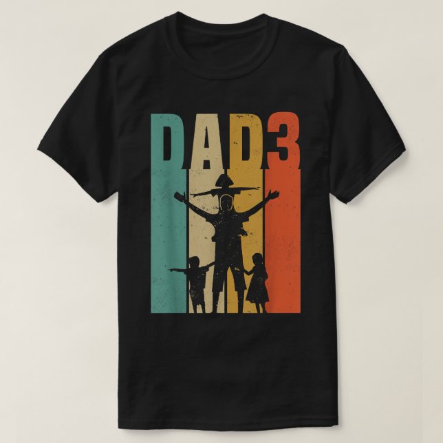Camiseta Hombres Padre de 3 Padres Día de 3 Padres (Diseño del anverso)
