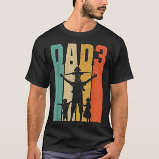 Camiseta Hombres Padre de 3 Padres Día de 3 Padres
