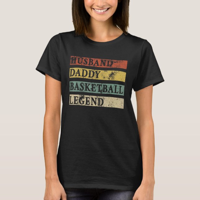 Camiseta Hombres Padre Día Esposo Papi Leyenda de Baloncest (Anverso)