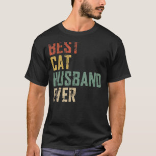 Camiseta Hombres Padre Día Mejor Marido Gato Nunca Vintage 
