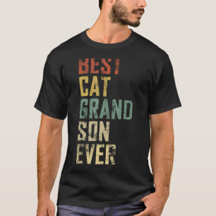 Camiseta Hombres Padre Día Mejor Nieto Gato Nunca Vintage 1