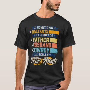 Camiseta Hombres Padre Esposo Cowboy Beer Sports Dallas, TX