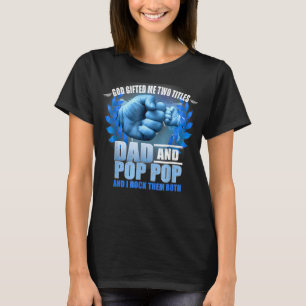 Camiseta Hombres Padres Día Dios Me Encerró Dos Títulos Pap